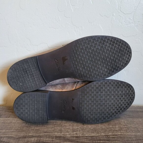 Clarks Metallic Copper Trish Rose Loafer Slip-On Shoe Faux Leather Size Womens 8 - Picture 7 of 9